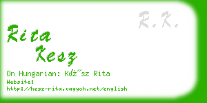 rita kesz business card